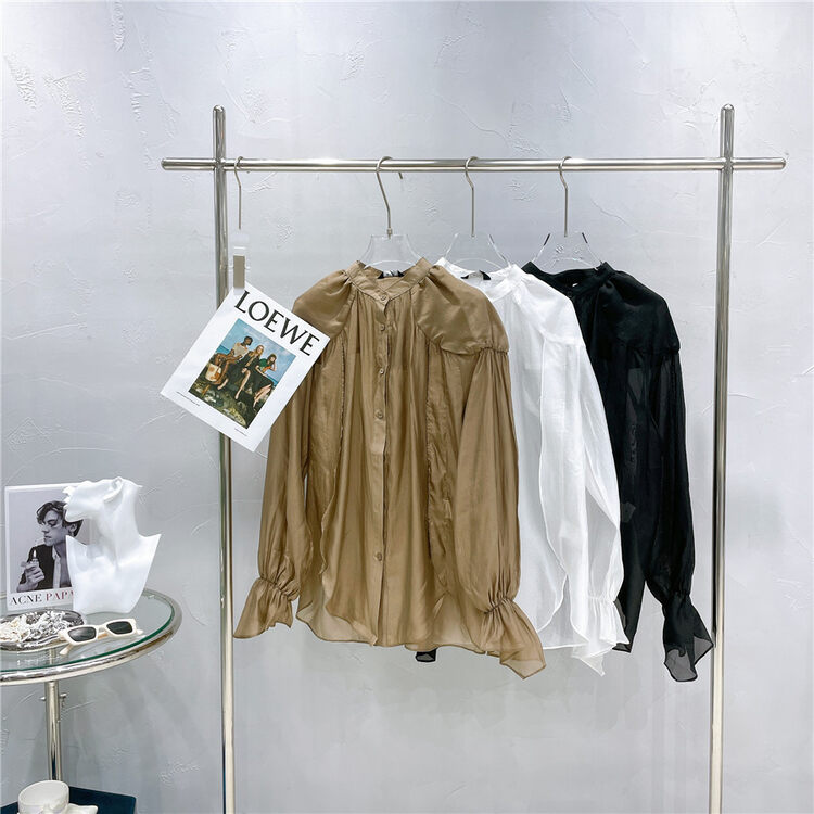 New in early autumn! [WHITE] Korean style single-breasted temperament shirt YS1-YS1-XC9-B-10062# GYJ