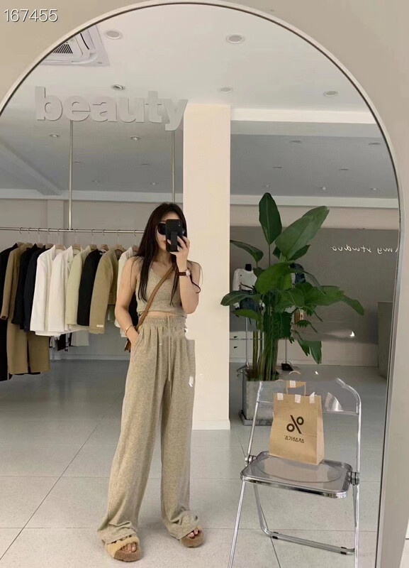 New in autumn! [MINI NI] Korean version of the solid color vest + high waist slim pants suit 9227-3# PCZ