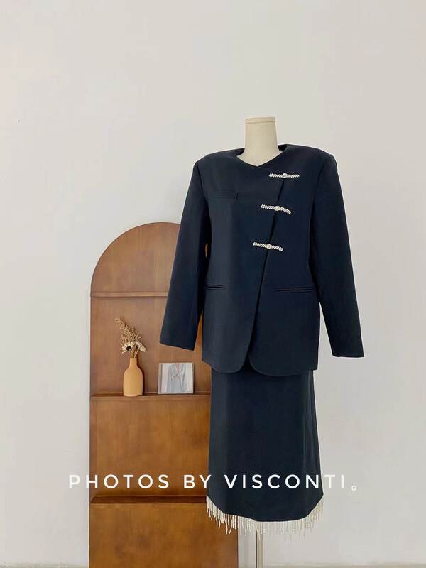 New in autumn! [C Ouni] Neat mid-length temperament suit skirt C822-2624231Q# GYJ