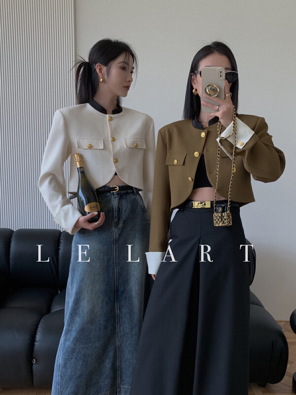 【LE LART】French Small Fragrance Short Small Stand Collar Jacket Short Jacket LL5686# JHY