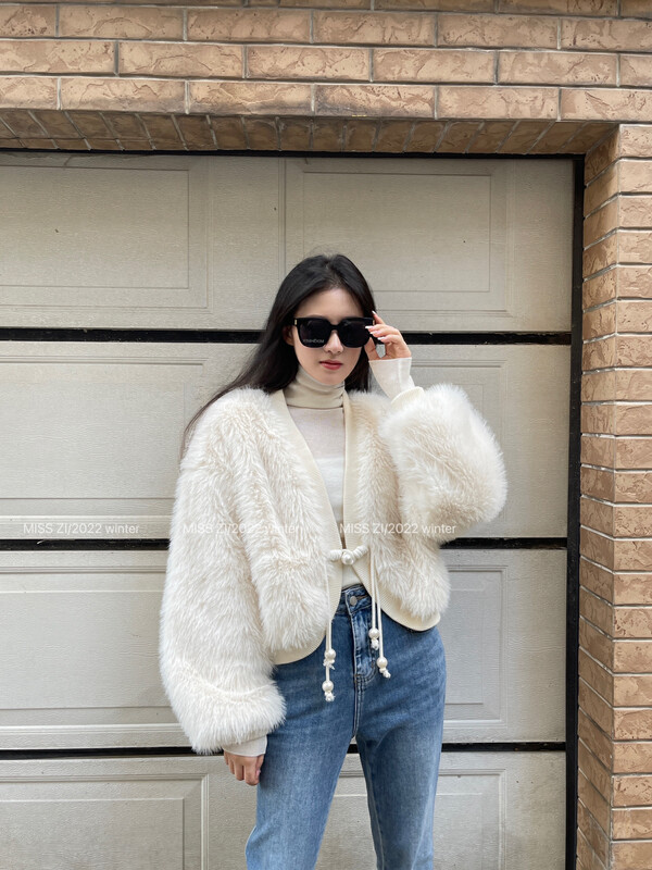 【MISS ZI】Early Winter High Quality Eco-Friendly Fur Coat Warm Fur Coat (New Chinese Buckle) 42JA126# CQW