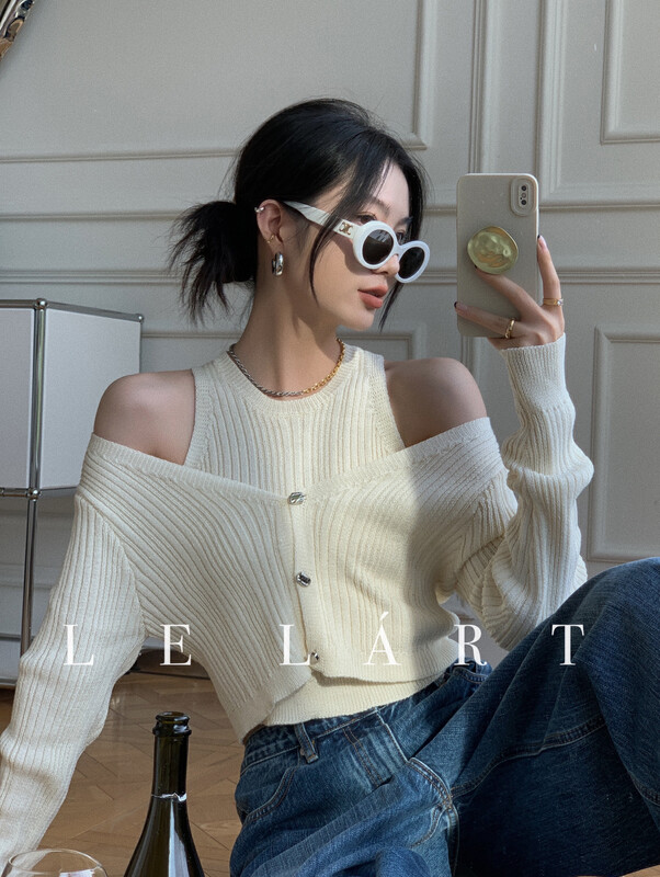 【LE LART】French pure desire style two-piece knitted sweater suit XZ328# JHY
