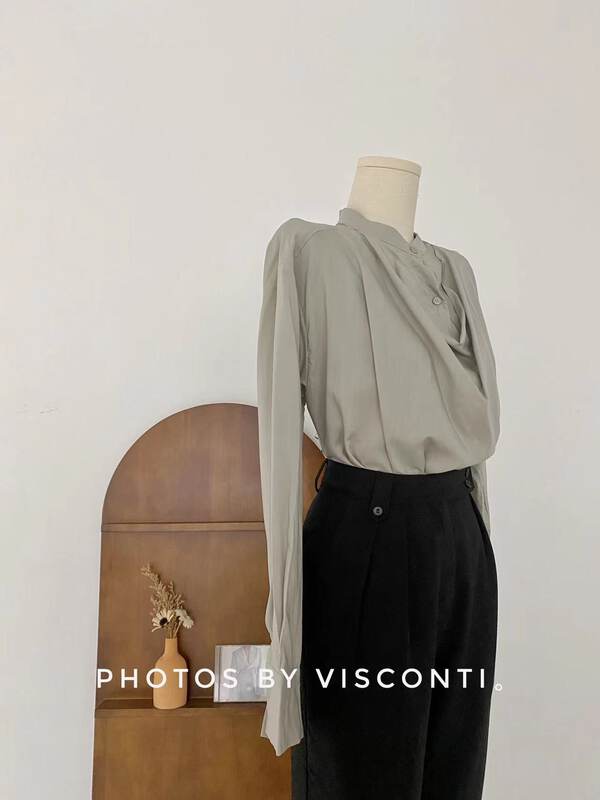New in autumn! [C O'Neill] Solid color pile design shirt C822-2721231X# GYJ