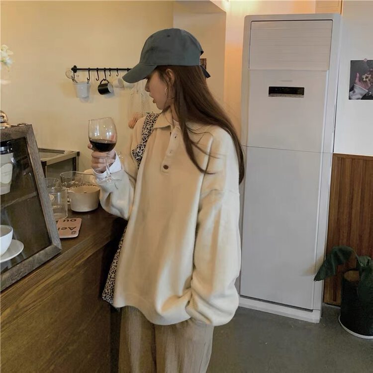 New in autumn! [SUSAN] Simple and versatile Polo collar warm sweater 59727# LSW