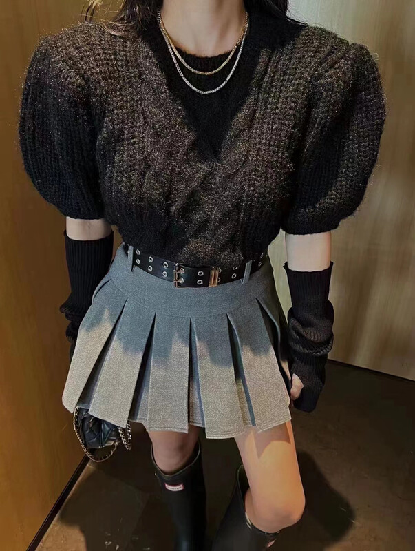 New for winter!  【QUEEN QUEEN】High waist pleated slim skirt (with belt) A999180# CL