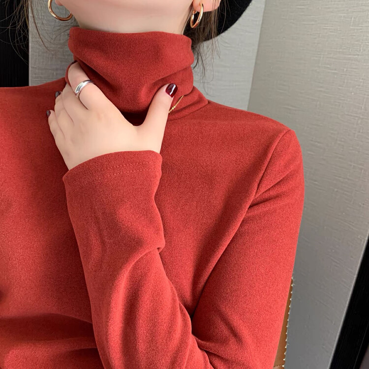 [Blue Show] Velvet double-layer turtleneck all-match bottoming shirt 6318# LSW