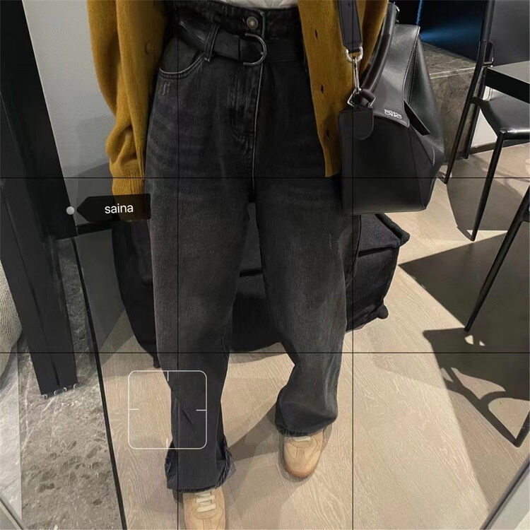 New in autumn!【SAINA FASHION】Korean version all-match straight slim jeans (with belt) ZN1159# CLS