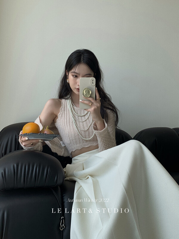 【LE LART】French Pure Desire Mohair Wavy Sweater Set XZ338
