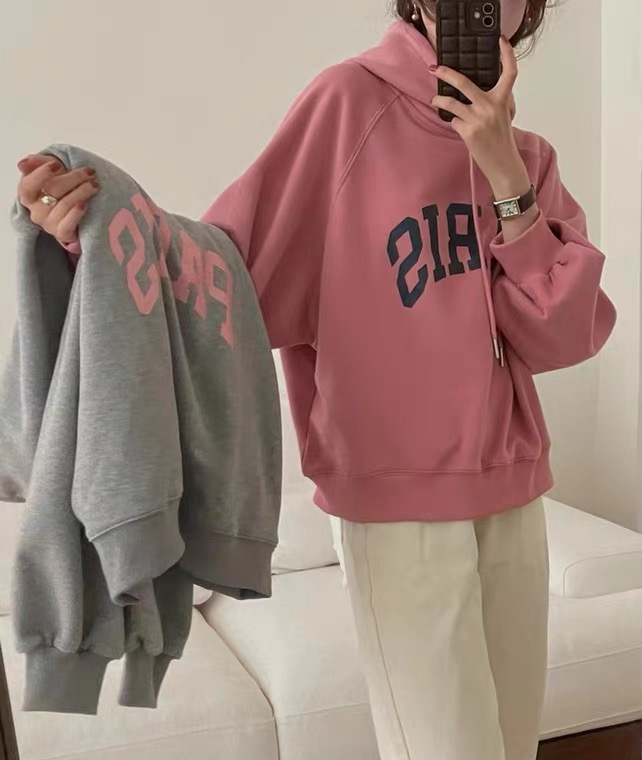 New in winter! [SUSAN] hooded letter print comfortable sweater 81970# LSW