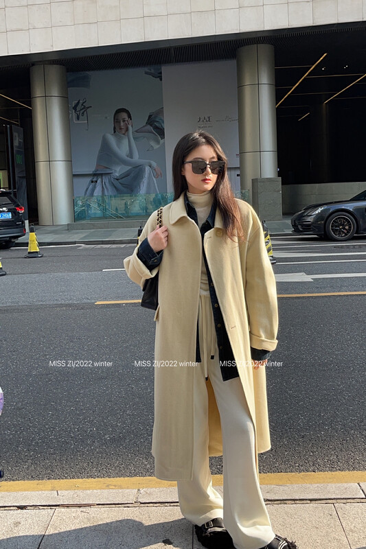 [MISS ZI] Korean version of the fashion big brand super soft wool coat containing 80 Australian wool 20 cashmere 77505
