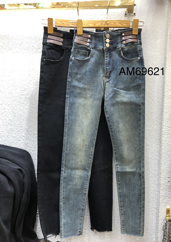 【QUEEN QUEEN】All-match fashion slim slim jeans AM69621# CL