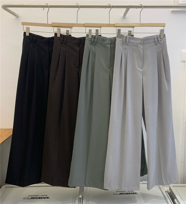 【SANBARA】Solid Color Versatile Straight Trousers 9836# LSW