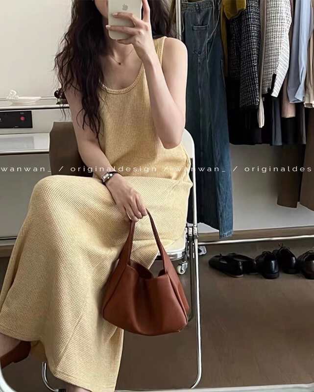 New in autumn!【WANWAN】Simple sweater vest dress 66001# HBX