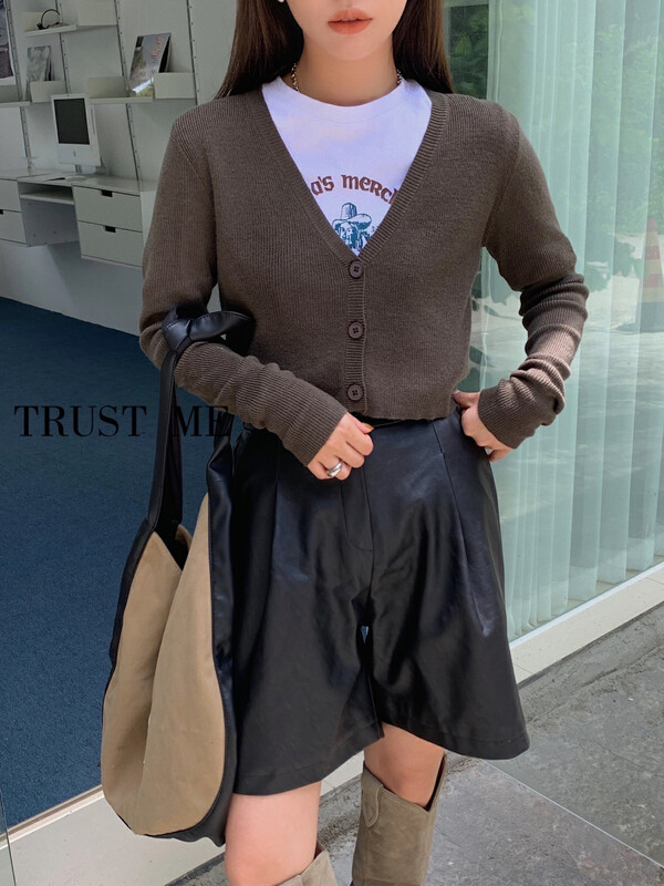 【TRUSTME】Candy Color Versatile Knit Cardigan (5% Lamb Wool) 18890# YYW
