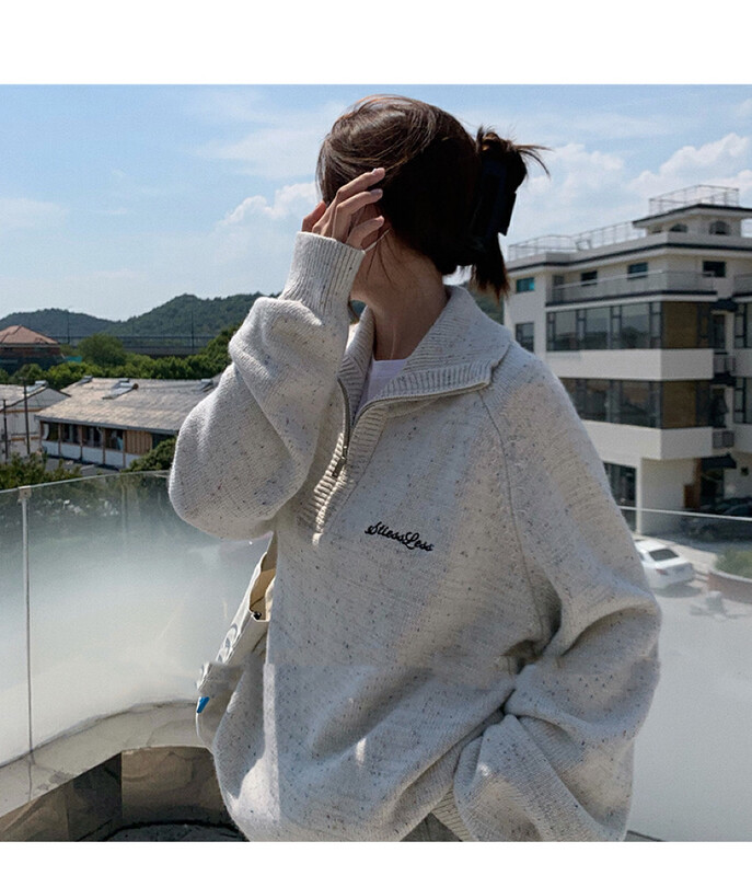 New in autumn! [KIKI STUDIO] Korean version of the college style loose warm sweater 6835# HJY