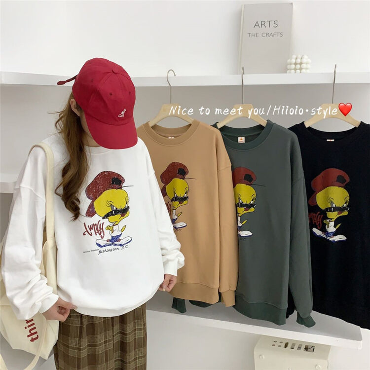 【HIIOIO】Cartoon Printing Casual Age-reducing Sweater 97059# LSL