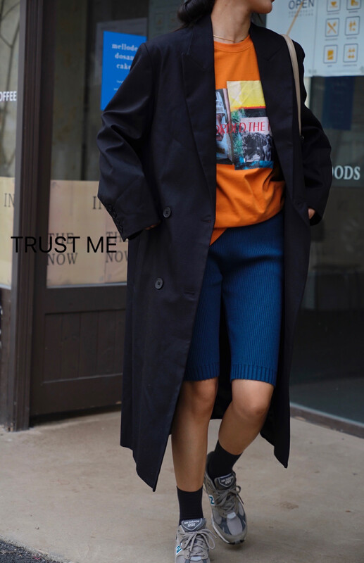 Original price 235.75! [TRUSTME] Temperament double-breasted mid-length loose suit with 20% wool 19120