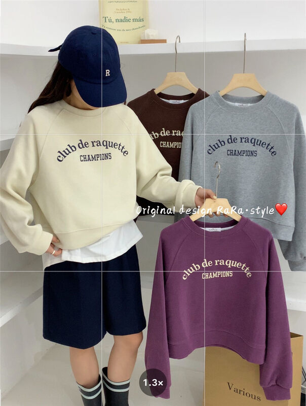 [RARA] Letter Print Lazy Casual Long Sleeve T-Shirt 5679# LSL