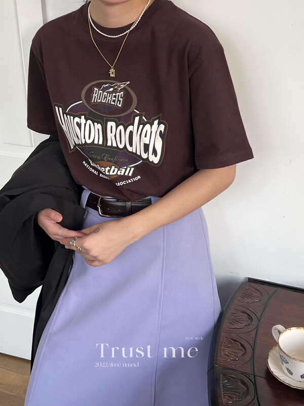 【TRUSTME】Korean Casual Versatile Letter Short Sleeve T-Shirt 40236# JHY