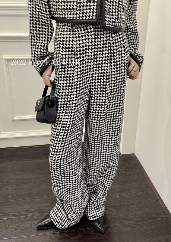 [BENYAN] lavame plaid small fragrance style suit casual pants casual pants 6339