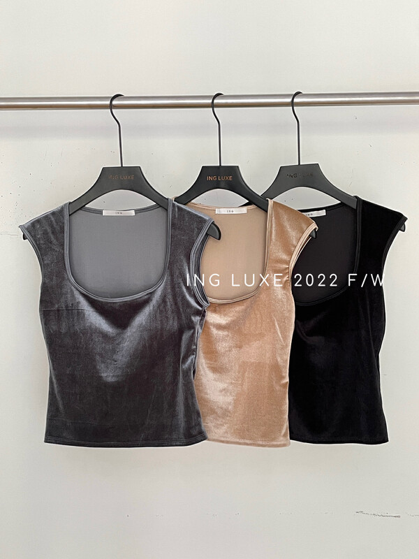 【ING】Simple U-neck design beautiful back strap 8210