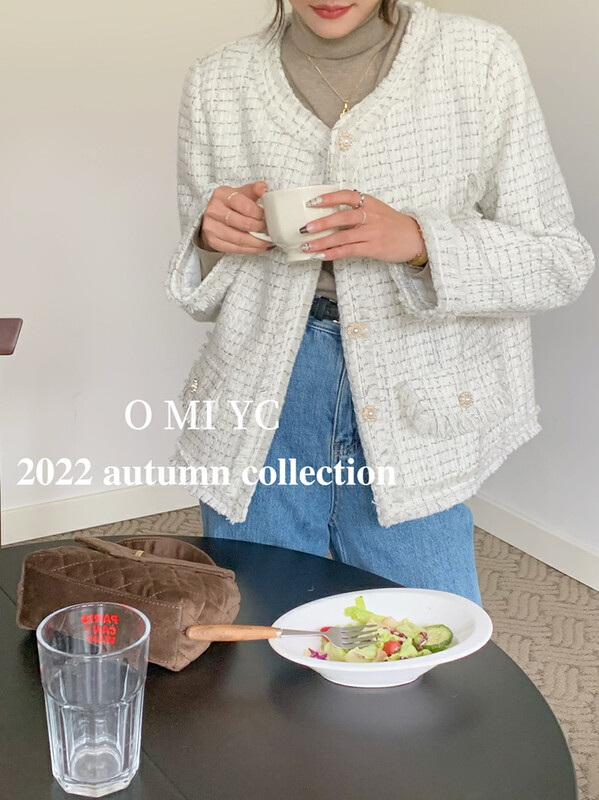 [O MI] Thickened Xiaoxiang Round Collar Short Jacket 33206# FHX