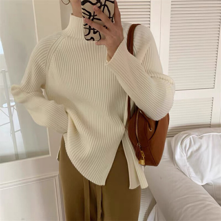 【KIKI STUDIO】Korean Versatile Knitted Warm Sweater 7012# HJY