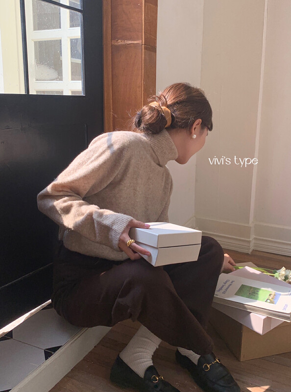 【VIVIS TYPE】Neat Versatile Turtleneck Cashmere Bottoming Shirt 3620# HJY