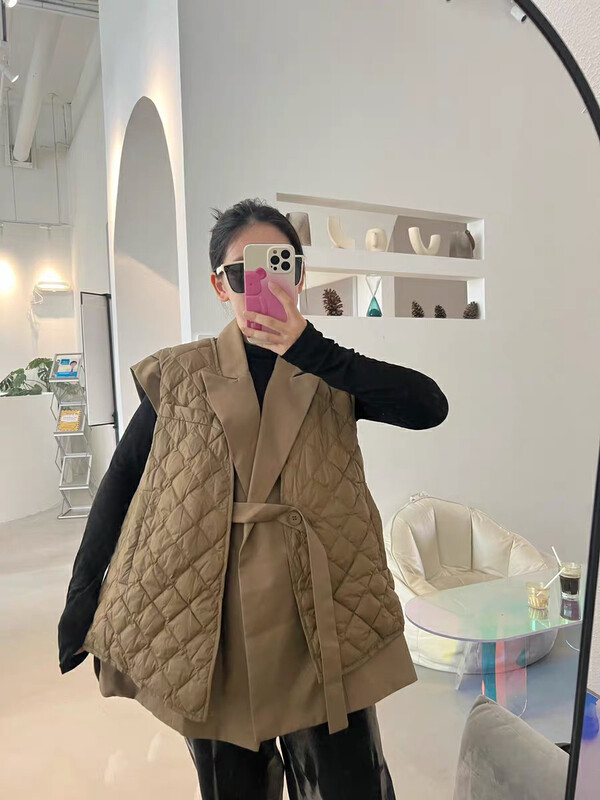 【KIKI STUDIO】Korean version fake two-piece suit warm cotton jacket 7029# HJY