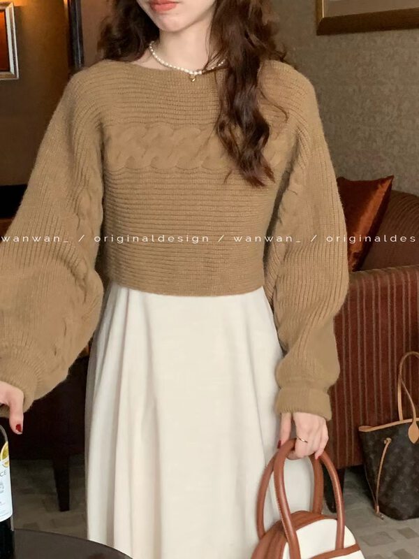 New in early winter! [WANWAN] Korean style short warm sweater 92505# HBX