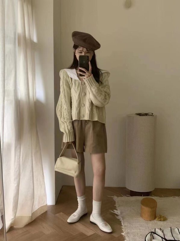 New in winter! [WANWAN] Korean loose color-blocking warm sweater 92518# HBX