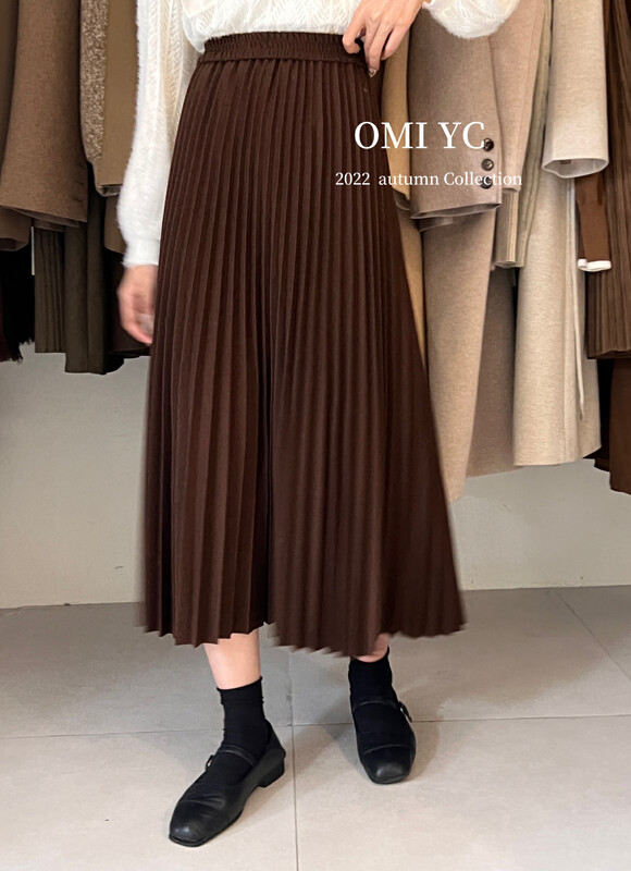 【O MI】All-match must-have thickened pleated skirt YS8212# FHX