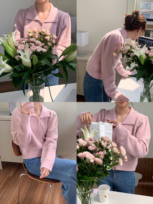 New for winter!  【VIVIS TYPE】Korean generation clean lapel all-match warm sweater 7707# HJY