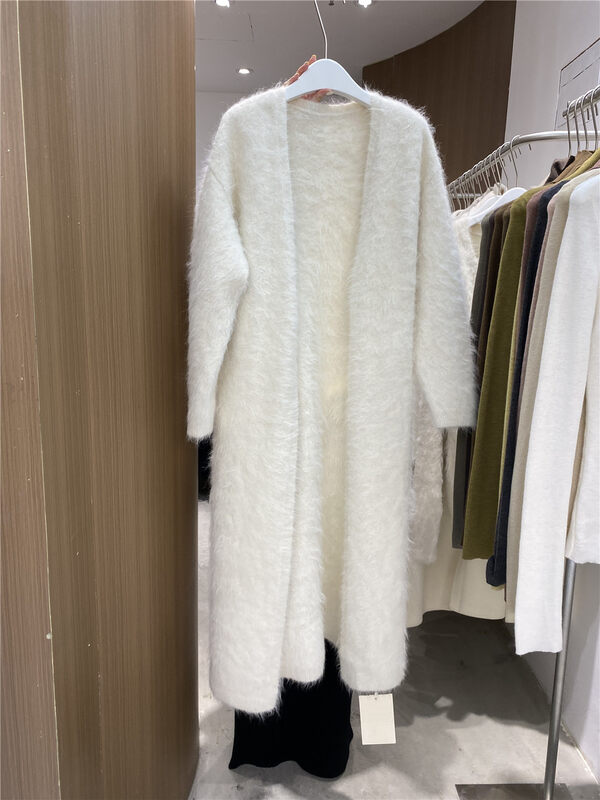 【SEASONS】Loose Alpaca Solid Color Versatile Wool Jacket (with Belt)(78% Alpaca) 8905# WPL