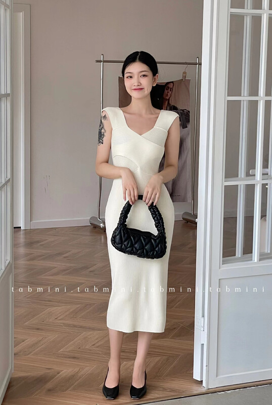 【TABMINI】Slim Fit Simple Solid Color Dress Q15322-A# WPL