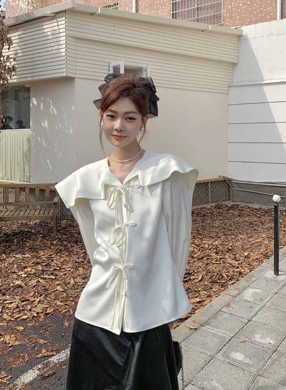 【BENYAN】lavame bow lapel shirt 6521# JHY