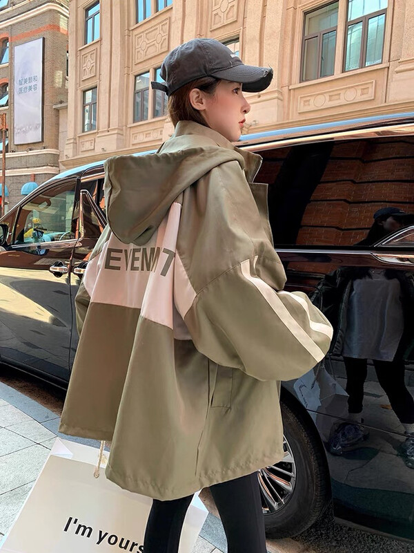 【KIKI STUDIO】Korean style loose hooded short coat 7031# HJY