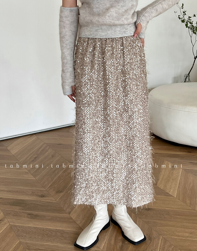 New in winter!【TABMINI】Fashionable all-match sequin skirt Q11353-F# WPL