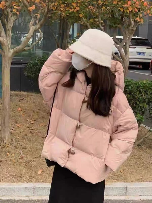 [WANWAN] Hooded Comfortable Horn Buckle Warm Down Jacket (including 90% White Duck Down) 2581# HBX