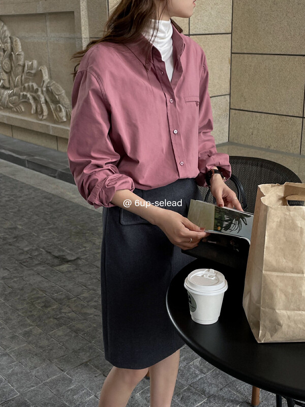 【6-UP】Korean version of simple and versatile casual shirt 69286# CQW