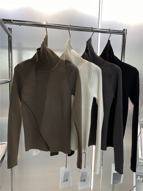 [Semi-plain] solid color turtleneck slim bottoming shirt L1122# ZJY