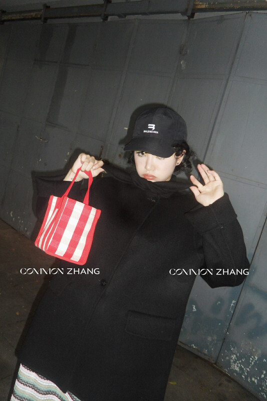 【CZ ZHANG】Big brand solid color loose single-breasted bow tie double-sided cashmere wool coat 22012-1