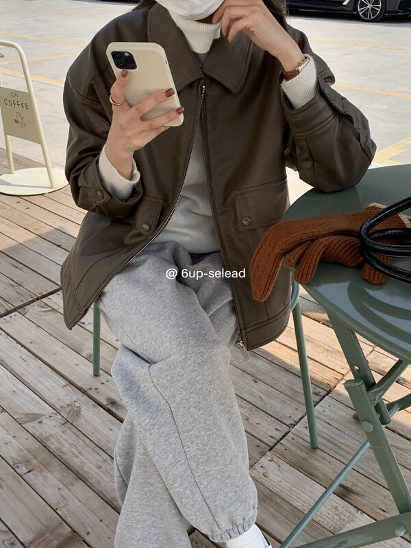 【6-UP】Korean zipper loose and comfortable short coat 69275# CQW