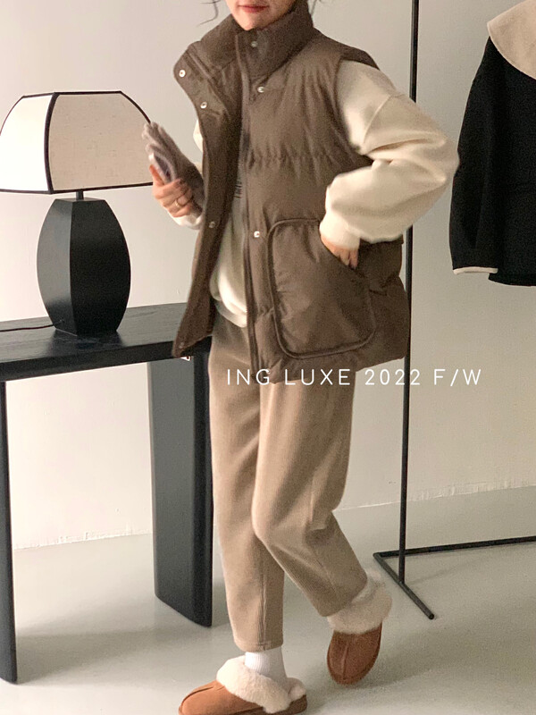 【ING】Korean version all-match bread coat cotton vest 8243