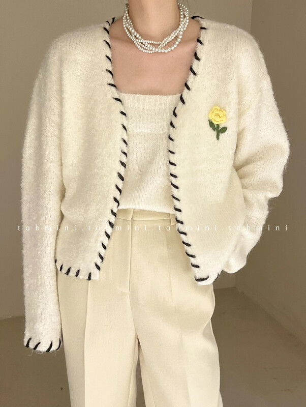 New in winter! [TABMINI] Basic all-match vest + Korean simple cardigan suit (including 8% wool) Q15232-A# WPL