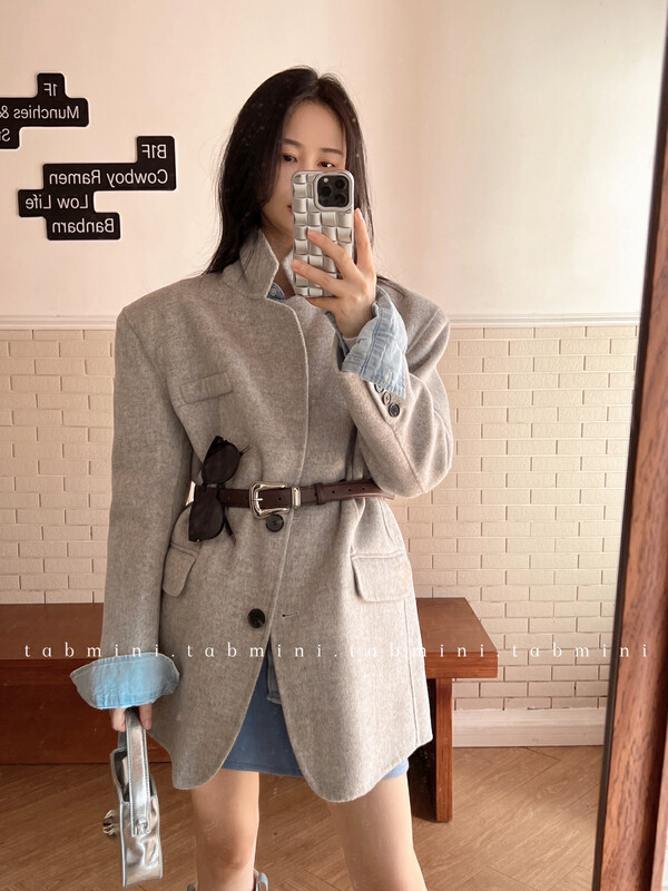 【TABMINI】Korean style single-breasted casual wool jacket (including 100% wool) D11150-A# WPL