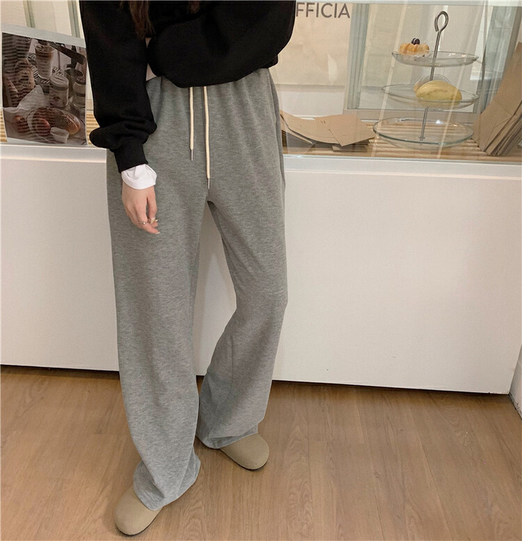 [Timely rain] Korean style ins all-match loose and thin plus velvet casual pants V5271# WPL