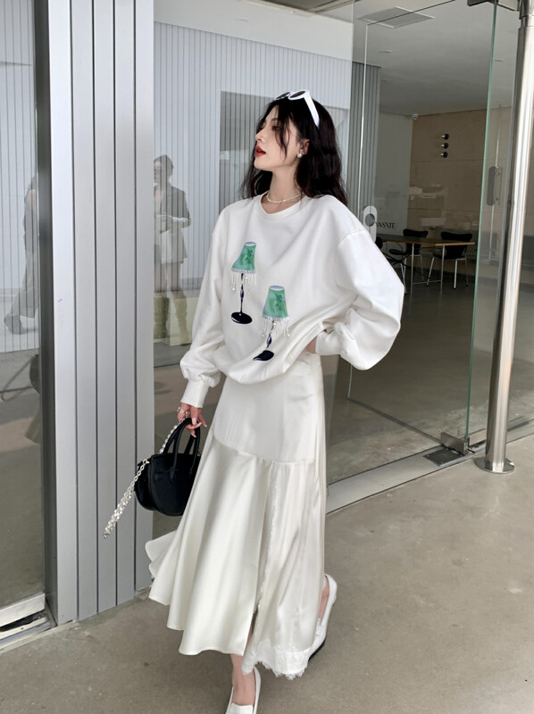 【BENYAN】lavame pearl lamp casual sweater top sweater 6512