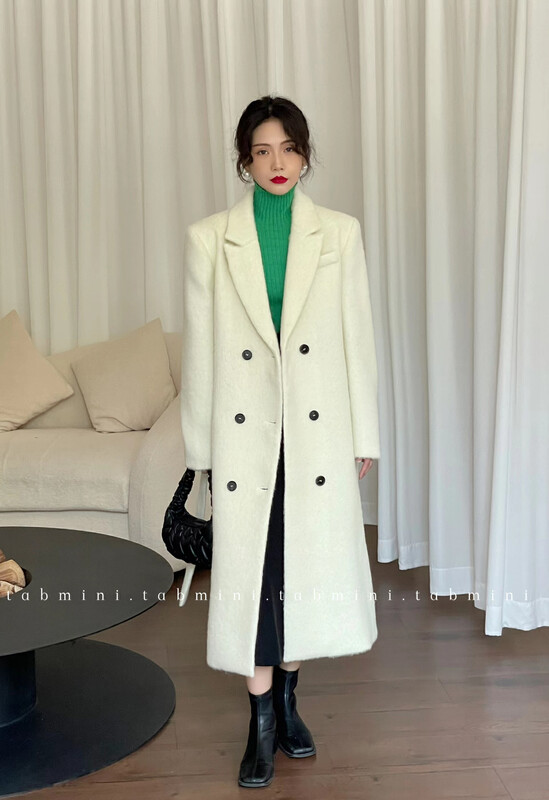 【TABMINI】Korean version long sleeve all-match coat (with belt) (including 60% wool) Q11362-G# WPL