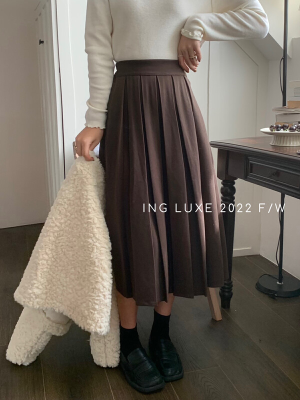 【ING】Korean style niche design pleated skirt 8267
